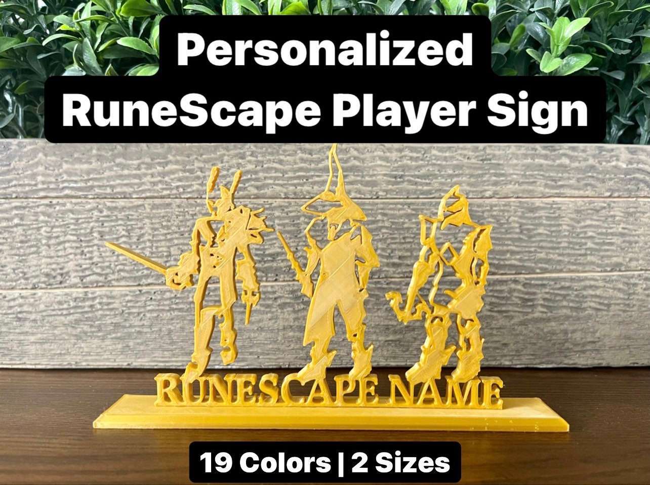 Personalized RuneScape Player Sign - Mage, Melee and Range / The Perfect Gift for a Gamer or RuneScape Fan / 19 Color Options / 5" or 8"